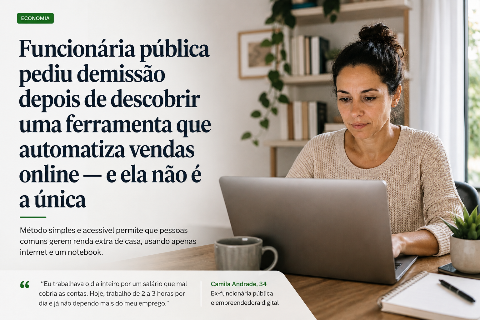 Pessoas comuns descobrindo renda online