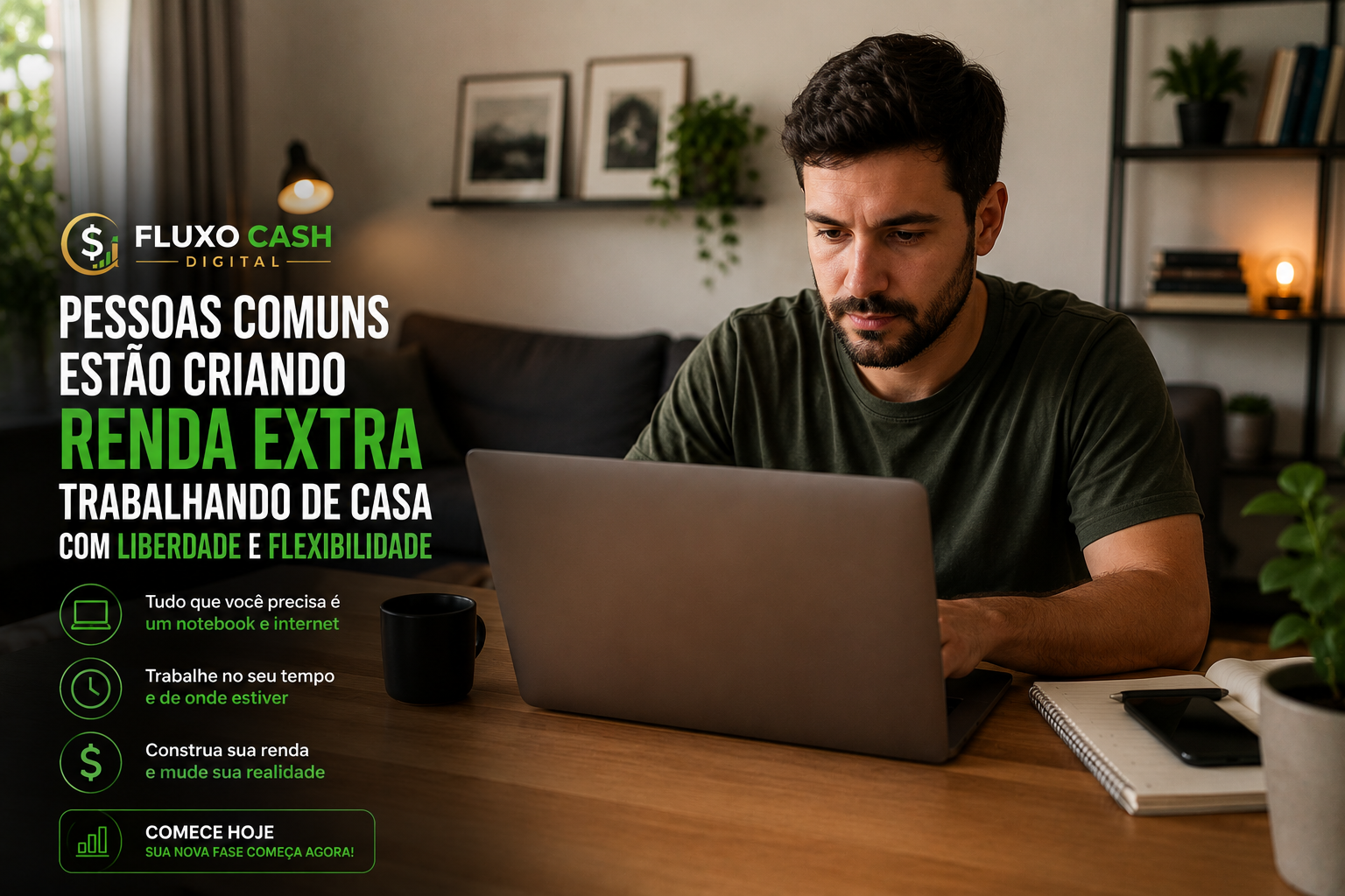 Trabalhe de casa com liberdade